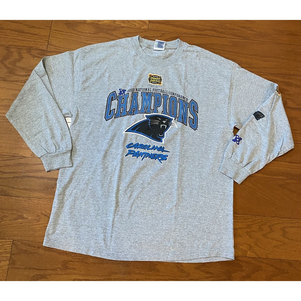Carolina Panthers 2003 NFC Champion Long Sleeve Tee T Shirt XL Excellent Conditi